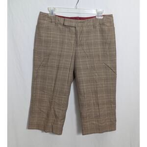 GAP Brown Plaid Low Rise Pedal Pushers Size 6 00s preppy chic y2k